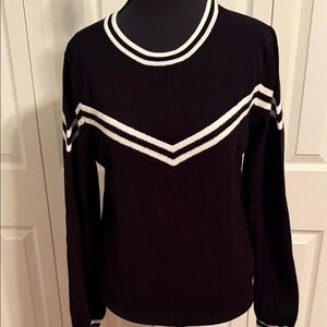Chic Black and White Women's Crew Neck Sweater